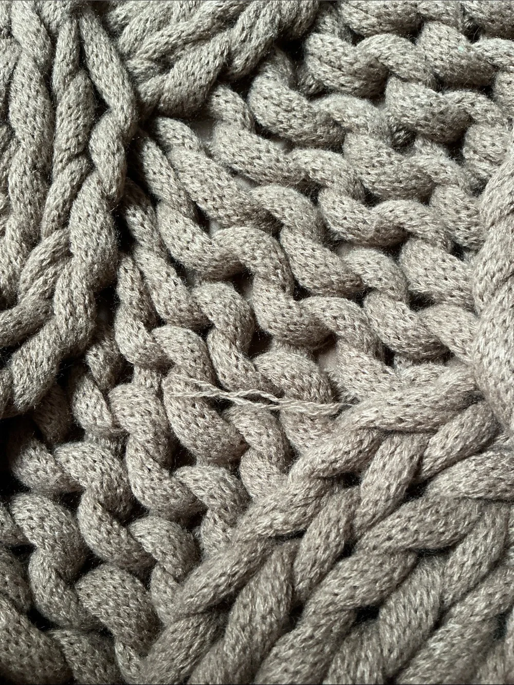 Pottery Barn Chunky Cable Knit Taupe Pillow Covers Set